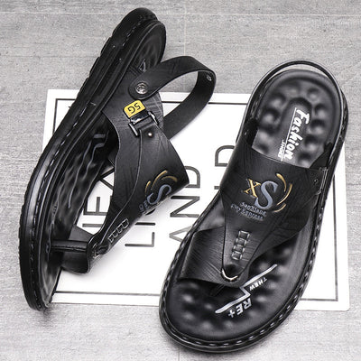 SummerEase™ – Komfortable Herren Leder Flip-Flops