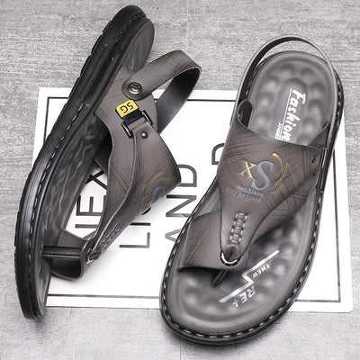 SummerEase™ – Komfortable Herren Leder Flip-Flops
