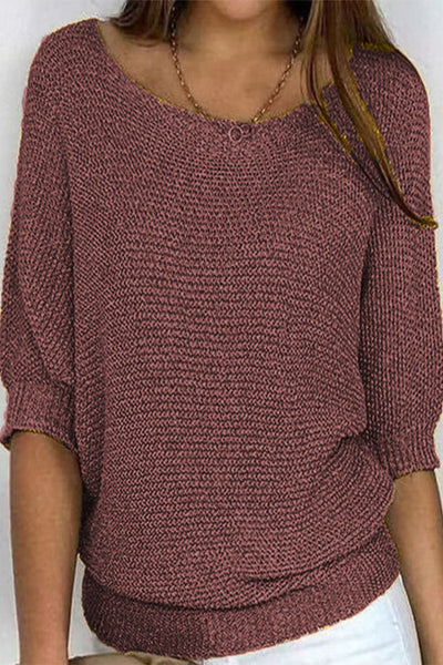 Damen Basic Rundhals Top Einfarbig Casual
