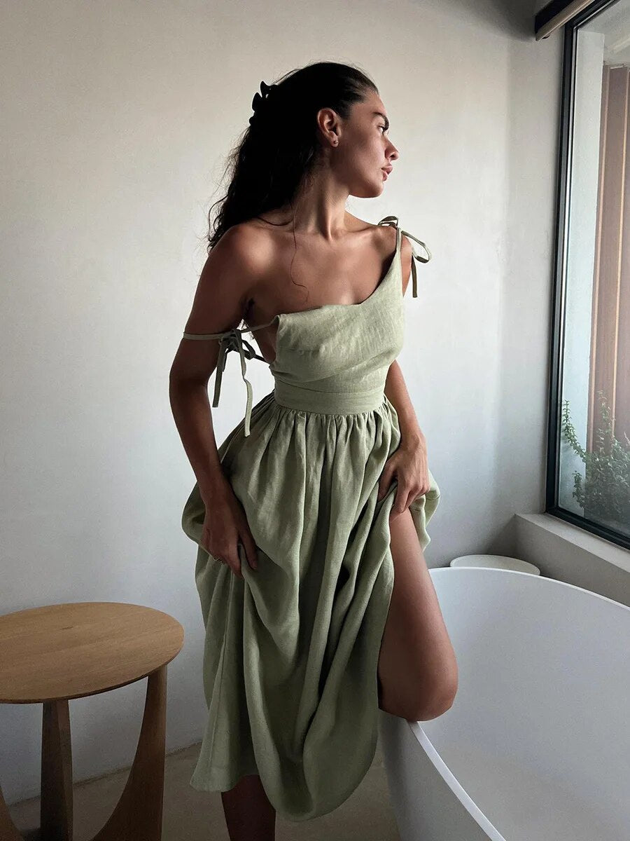 Cherry - Elegantes Rückenfreies Kleid Damen Schic