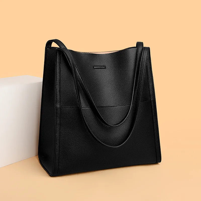 Damen Elegante Leder Schultertasche