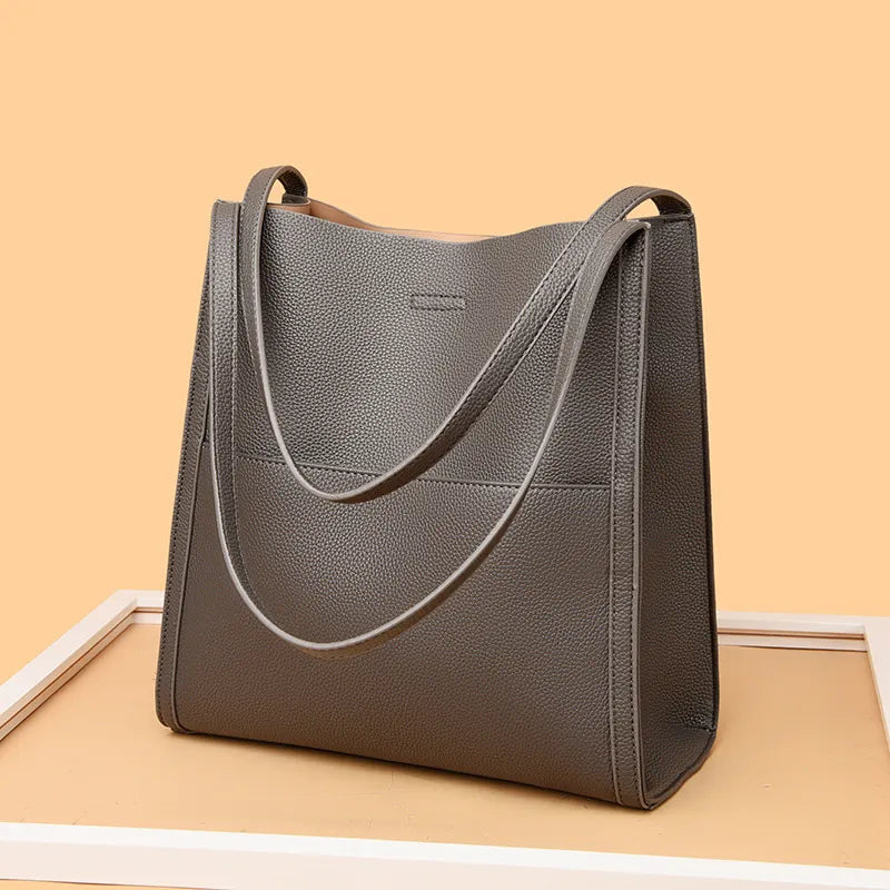 Damen Elegante Leder Schultertasche
