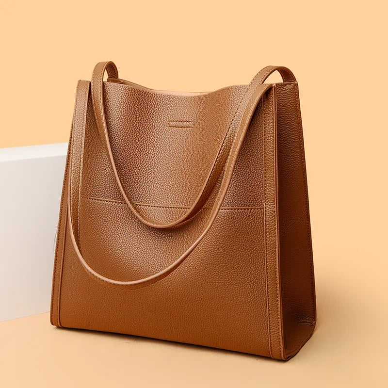 Damen Elegante Leder Schultertasche