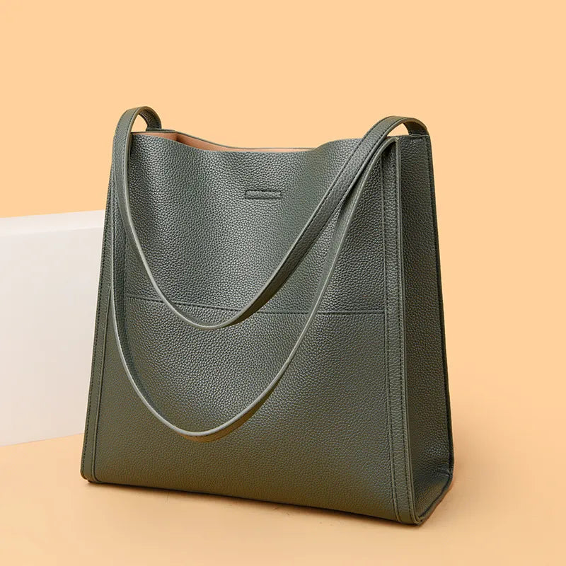 Damen Elegante Leder Schultertasche