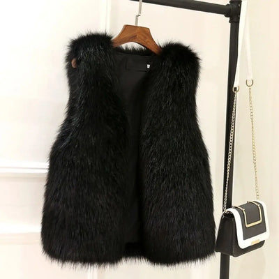 Warme Damen Pelzweste für Herbst und Winter