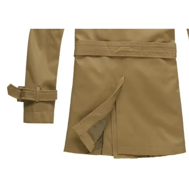 Herren Trenchcoat Lang mit Gürtel - Eleganter Businessmantel