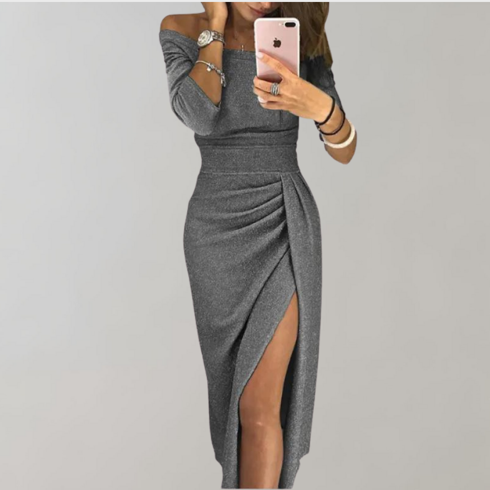 Elegantes Abendkleid für Damen mit langen Ärmeln