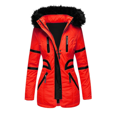 Eleganter Damen Winter-Kapuzenmantel mit Wollanteil