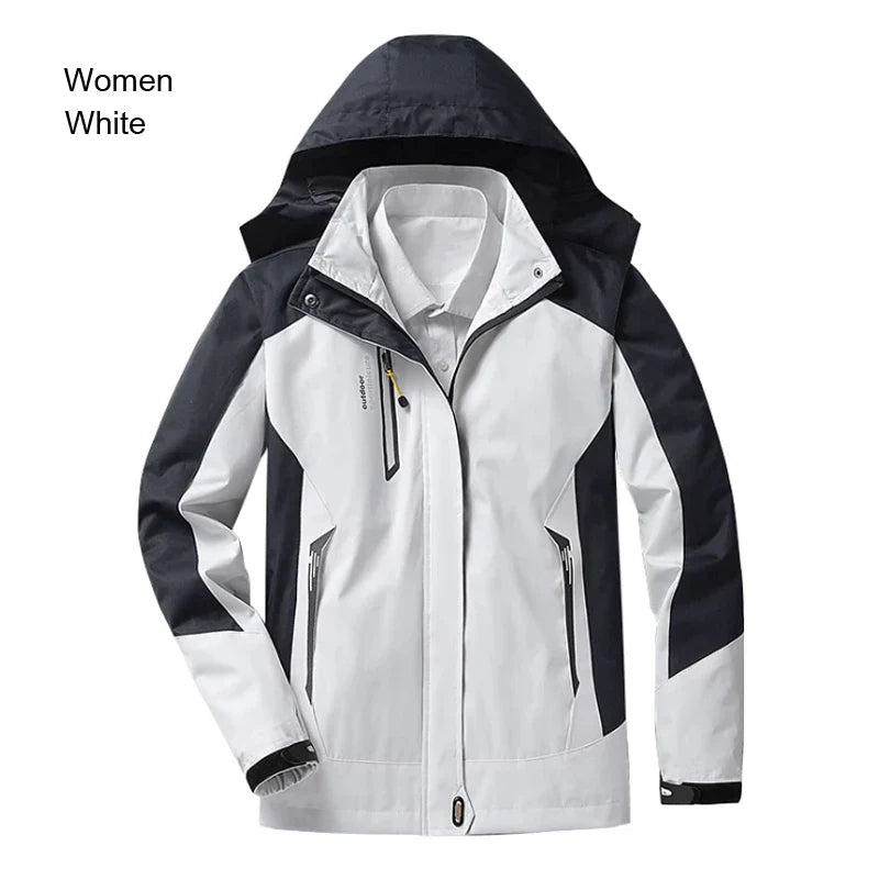 Warme stylische 3-in-1 wasserdichte Regenjacke mit Kapuze für Damen | Ideal für Herbst/Winter