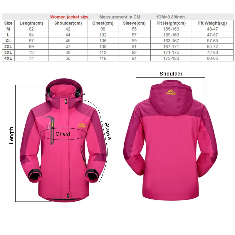 Warme stylische 3-in-1 wasserdichte Regenjacke mit Kapuze für Damen | Ideal für Herbst/Winter