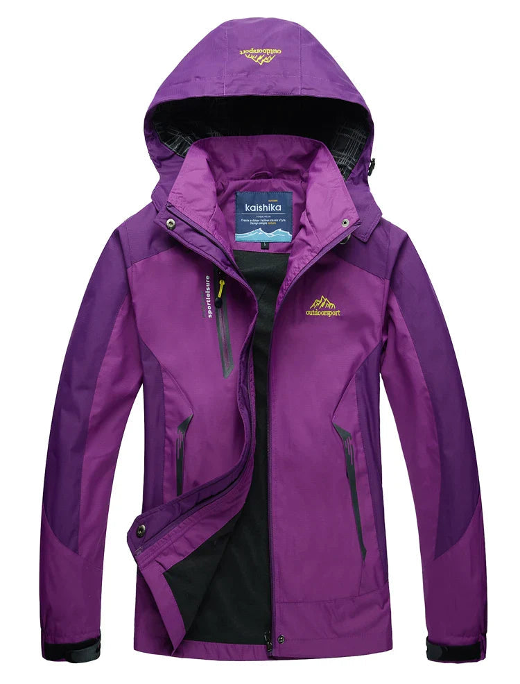 Warme stylische 3-in-1 wasserdichte Regenjacke mit Kapuze für Damen | Ideal für Herbst/Winter