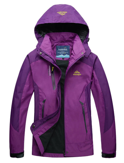 Warme stylische 3-in-1 wasserdichte Regenjacke mit Kapuze für Damen | Ideal für Herbst/Winter