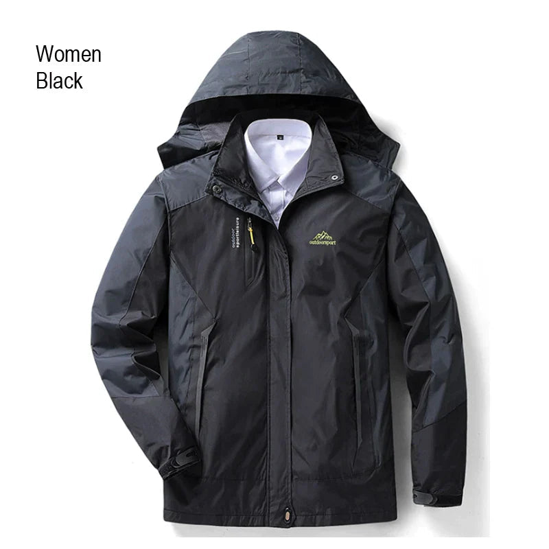Warme stylische 3-in-1 wasserdichte Regenjacke mit Kapuze für Damen | Ideal für Herbst/Winter