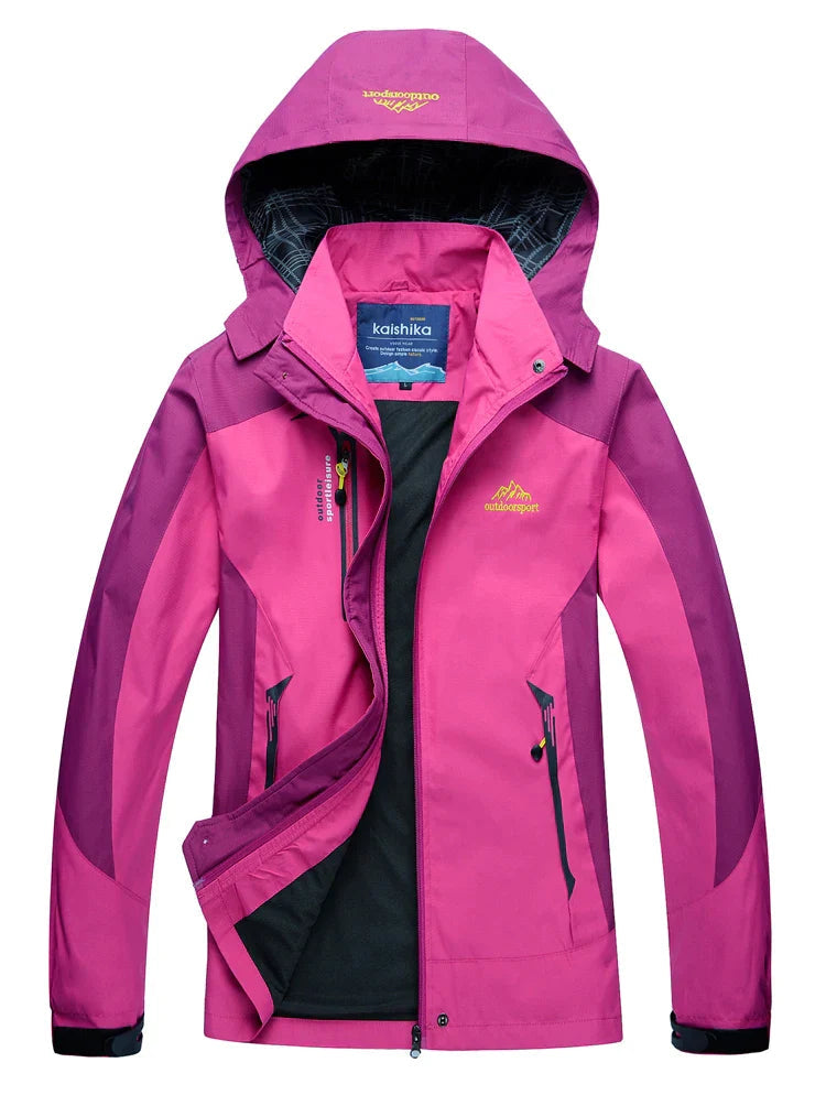 Warme stylische 3-in-1 wasserdichte Regenjacke mit Kapuze für Damen | Ideal für Herbst/Winter