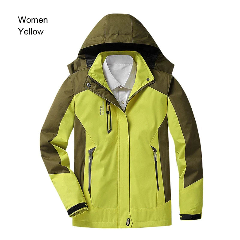 Warme stylische 3-in-1 wasserdichte Regenjacke mit Kapuze für Damen | Ideal für Herbst/Winter