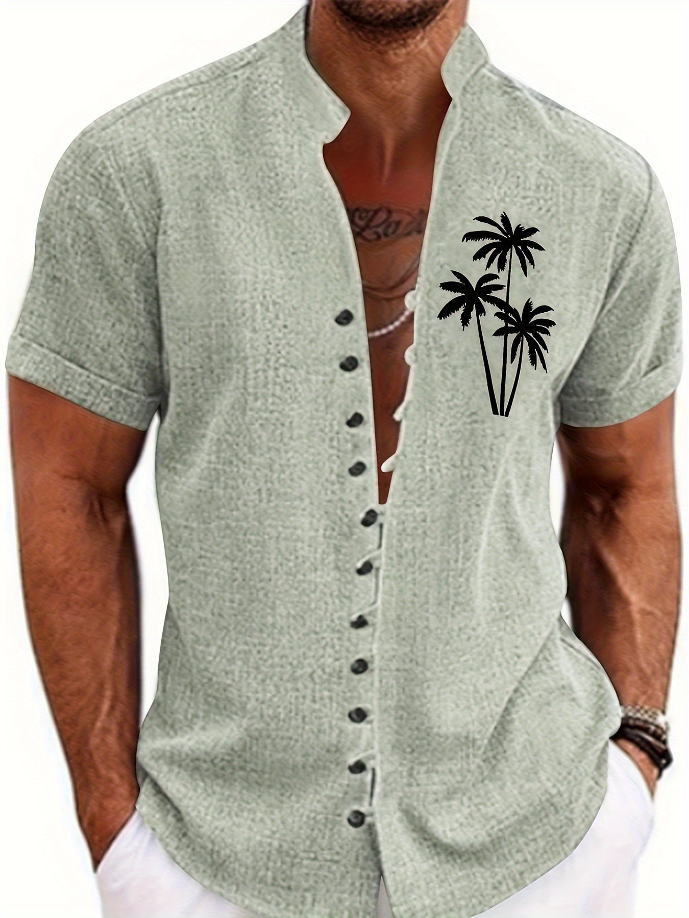 TropicaVibe™ – Lässiges Herren Kurzarmhemd mit Tropen-Print