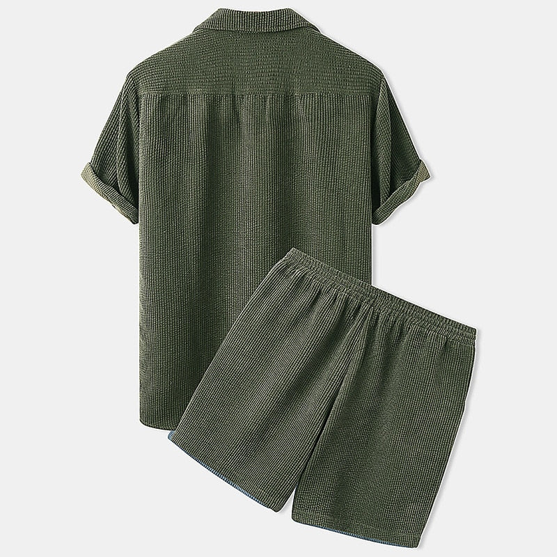 Herren Kurzes Samt Loungewear Set Premium Komfort