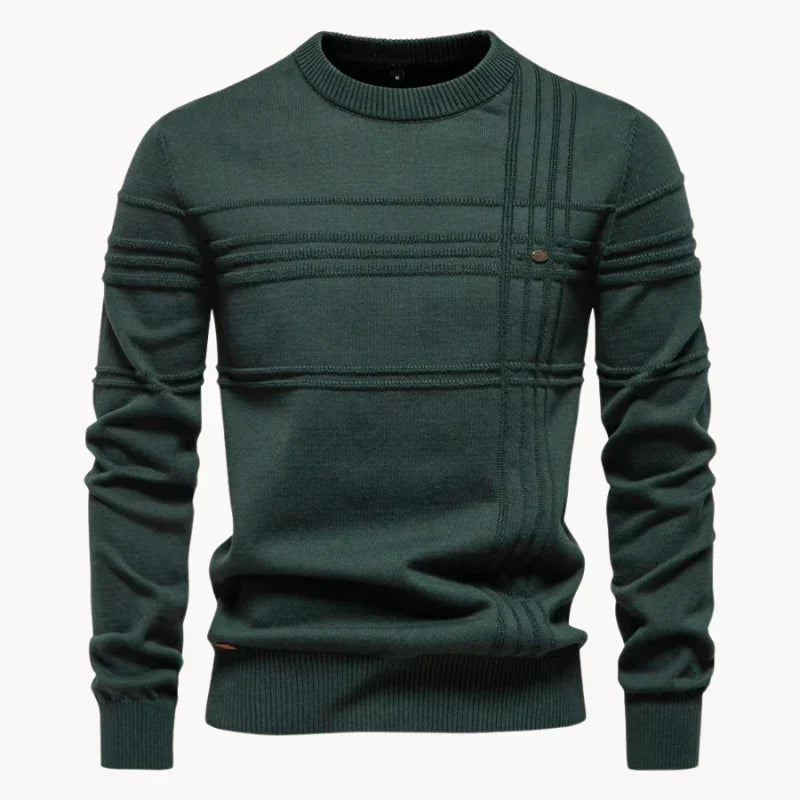 Strickpullover mit strukturiertem Rundhalsausschnitt für Männer
