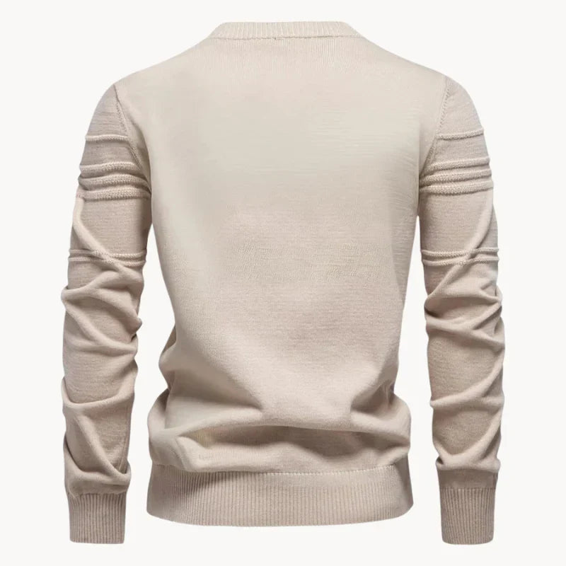 Strickpullover mit strukturiertem Rundhalsausschnitt für Männer