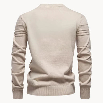 Strickpullover mit strukturiertem Rundhalsausschnitt für Männer