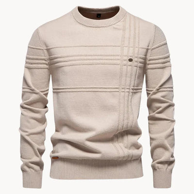 Strickpullover mit strukturiertem Rundhalsausschnitt für Männer