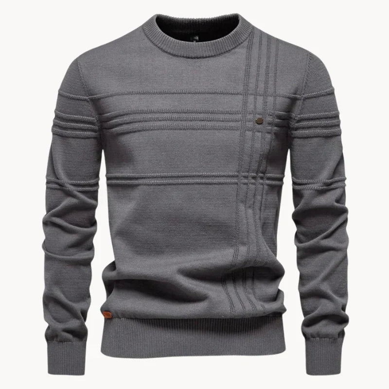 Strickpullover mit strukturiertem Rundhalsausschnitt für Männer