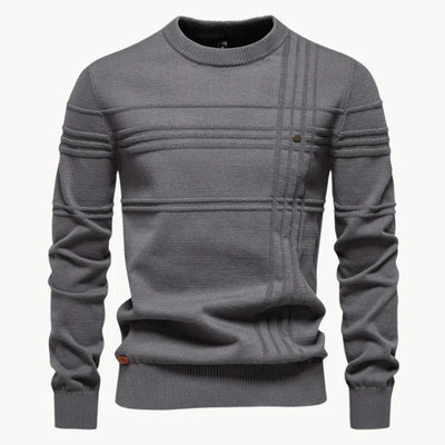 Strickpullover mit strukturiertem Rundhalsausschnitt für Männer