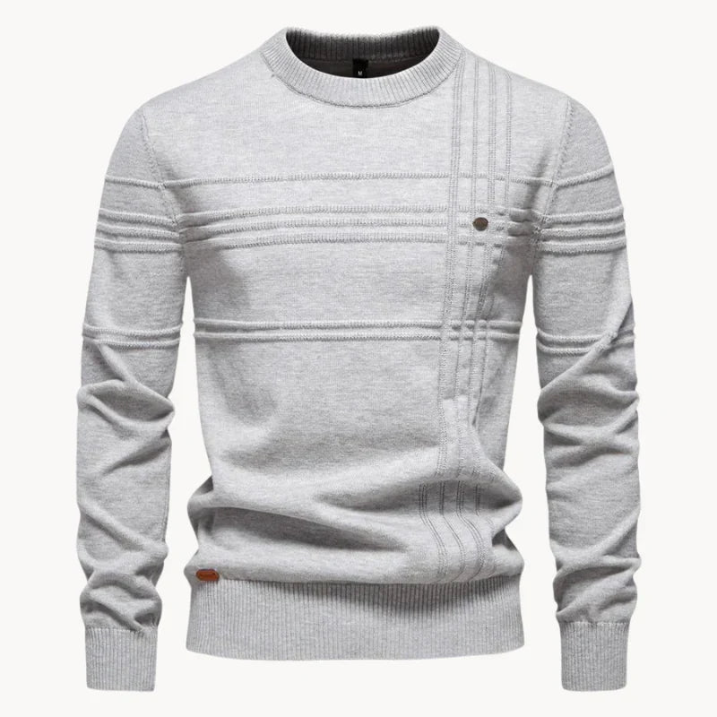 Strickpullover mit strukturiertem Rundhalsausschnitt für Männer