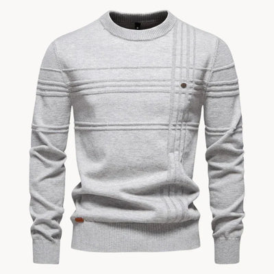 Strickpullover mit strukturiertem Rundhalsausschnitt für Männer