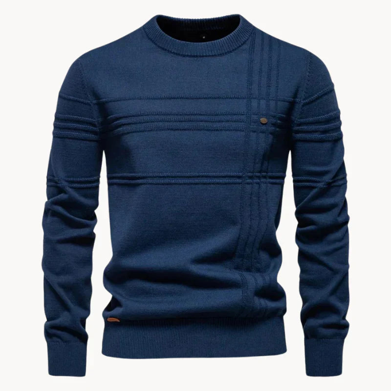 Strickpullover mit strukturiertem Rundhalsausschnitt für Männer