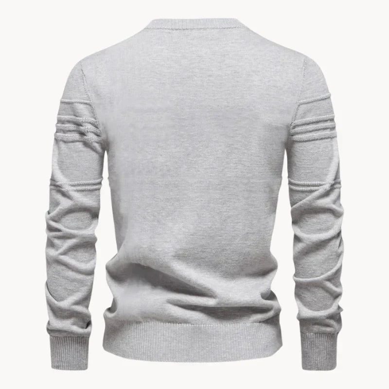 Strickpullover mit strukturiertem Rundhalsausschnitt für Männer