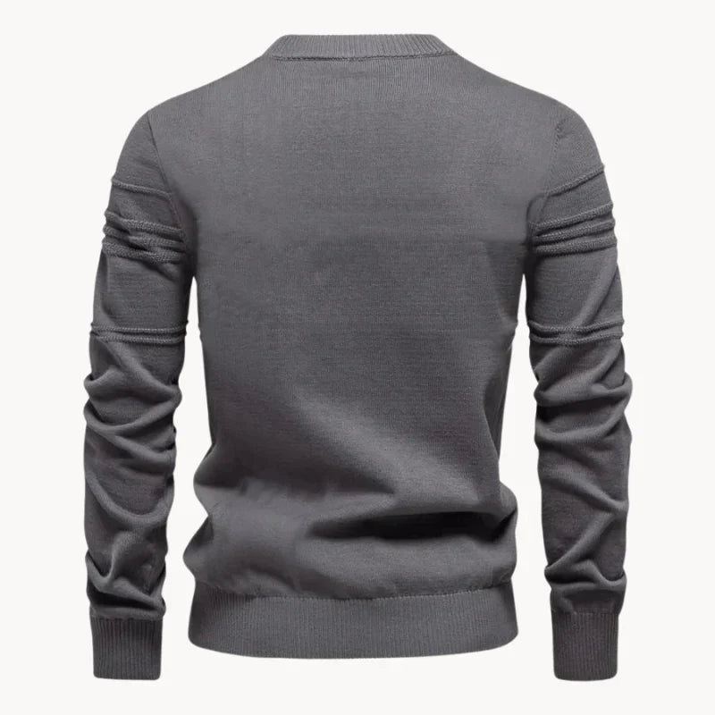 Strickpullover mit strukturiertem Rundhalsausschnitt für Männer