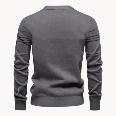 Strickpullover mit strukturiertem Rundhalsausschnitt für Männer