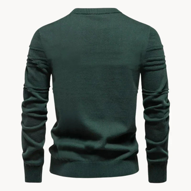 Strickpullover mit strukturiertem Rundhalsausschnitt für Männer
