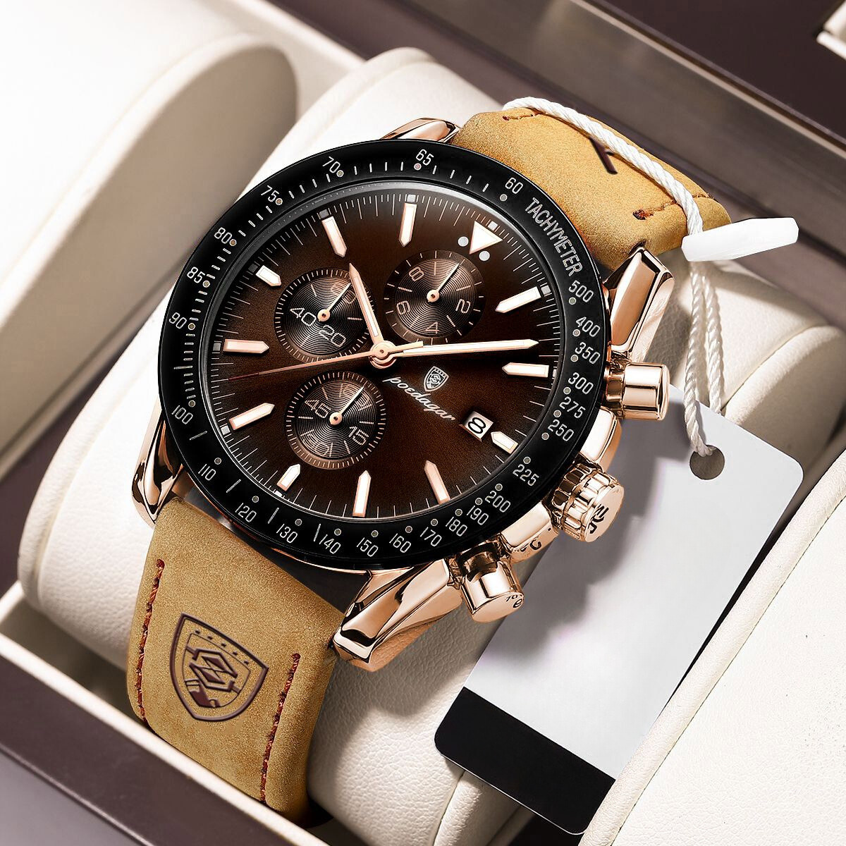 van Baerle® - Strahlendes Datum Chronograph Uhr