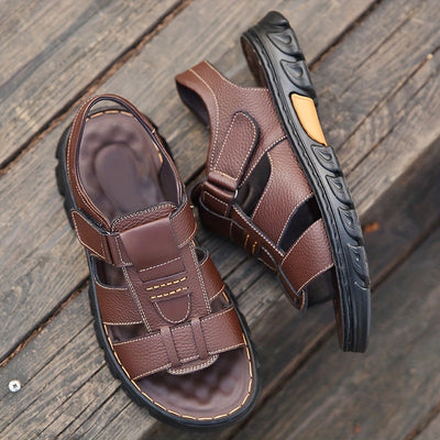 UrbanTrek™ – Komfortable Herren Ledersandalen mit Klettverschluss