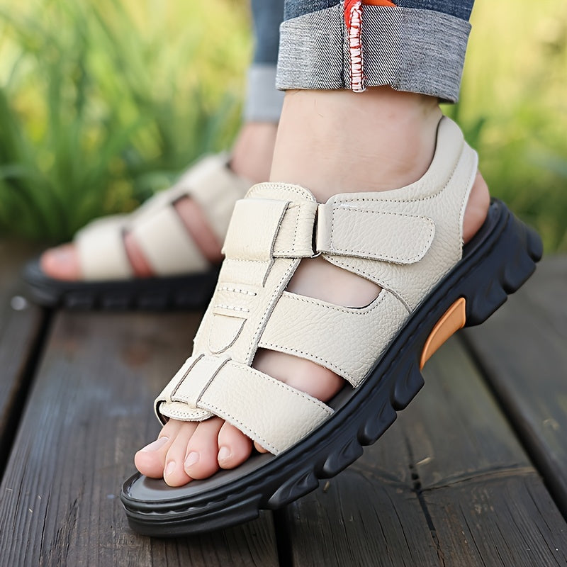 UrbanTrek™ – Komfortable Herren Ledersandalen mit Klettverschluss