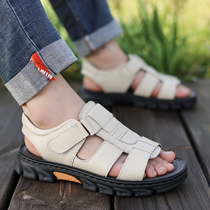 UrbanTrek™ – Komfortable Herren Ledersandalen mit Klettverschluss