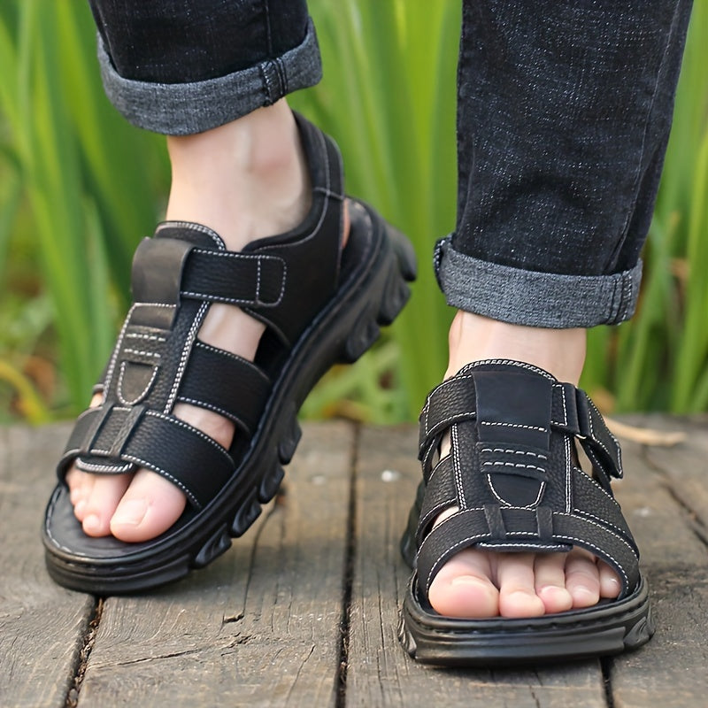 UrbanTrek™ – Komfortable Herren Ledersandalen mit Klettverschluss