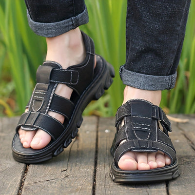 UrbanTrek™ – Komfortable Herren Ledersandalen mit Klettverschluss