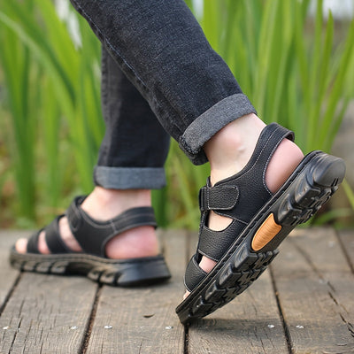 UrbanTrek™ – Komfortable Herren Ledersandalen mit Klettverschluss