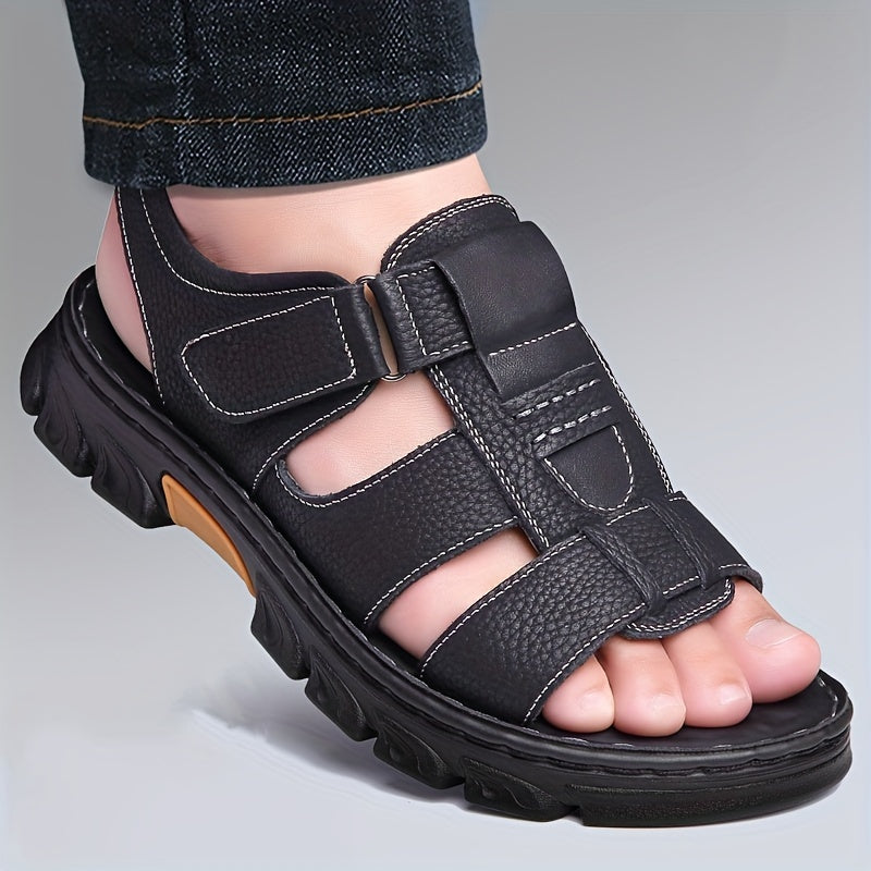 UrbanTrek™ – Komfortable Herren Ledersandalen mit Klettverschluss