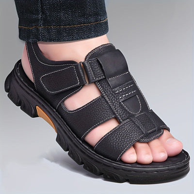 UrbanTrek™ – Komfortable Herren Ledersandalen mit Klettverschluss
