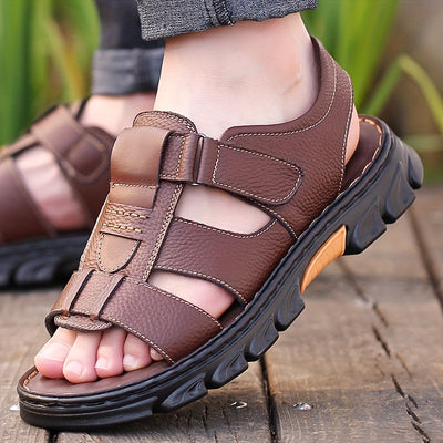 UrbanTrek™ – Komfortable Herren Ledersandalen mit Klettverschluss
