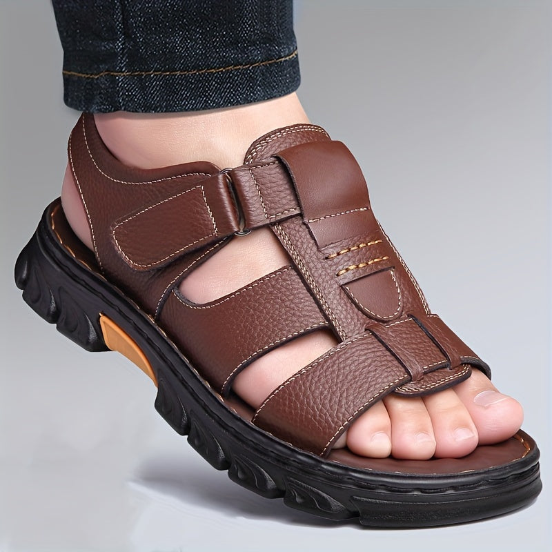 UrbanTrek™ – Komfortable Herren Ledersandalen mit Klettverschluss
