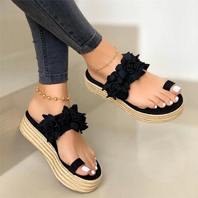 Carla - Elegante Damen Blumen Sandalen Florale Akzente