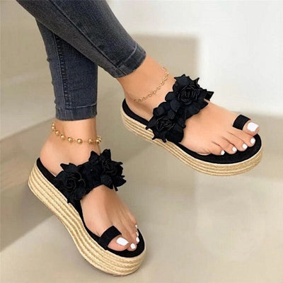 Carla - Elegante Damen Blumen Sandalen Florale Akzente