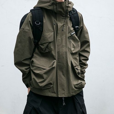 Utility-Jacke mit Kapuze und mehreren Taschen für Männer