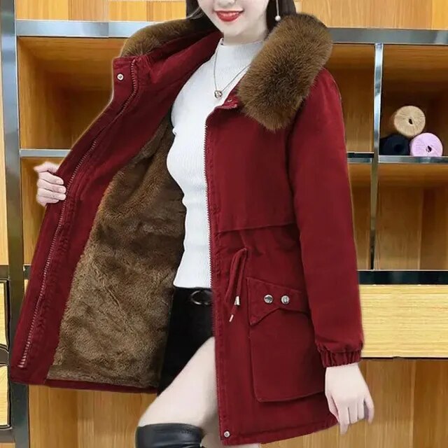 Vintage Baumwollwinter Parka Mit Kapuze Für Damen | Ideal für den Winter