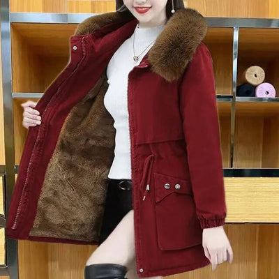 Vintage Baumwollwinter Parka Mit Kapuze Für Damen | Ideal für den Winter